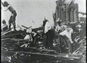 Galveston Hurricane of 1900 - Searching Ruins on Broadway, Galveston, for Dead Bodies
